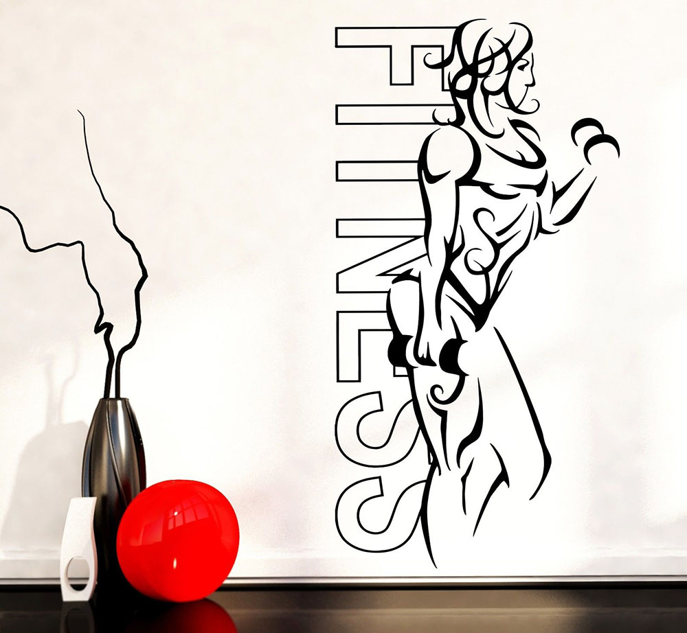 Yoga Health & Fitness Centre - Naklejki ścienne winylu Fitness dziewczynka kobieta
