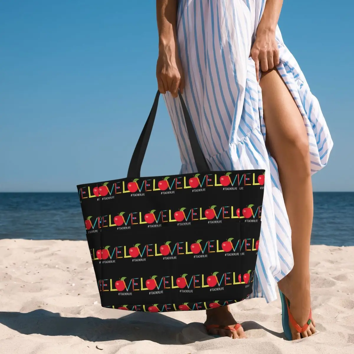 Yoga Fitness Apple - Torba na plażę Love Teacher Life