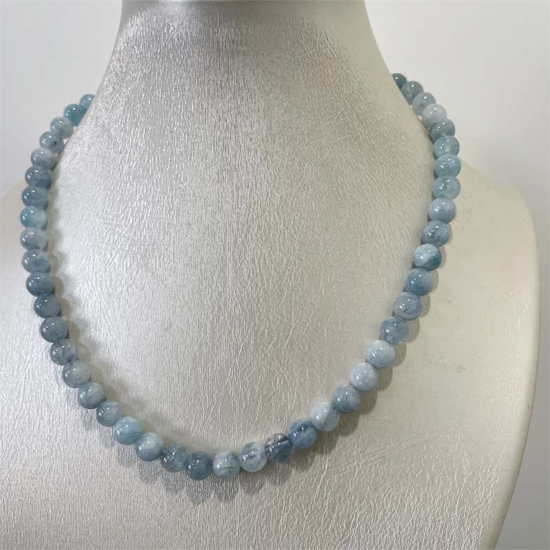 8MM Aquamarine Jade Necklace B – Yoga Health & Fitness Centre recenzja i cena