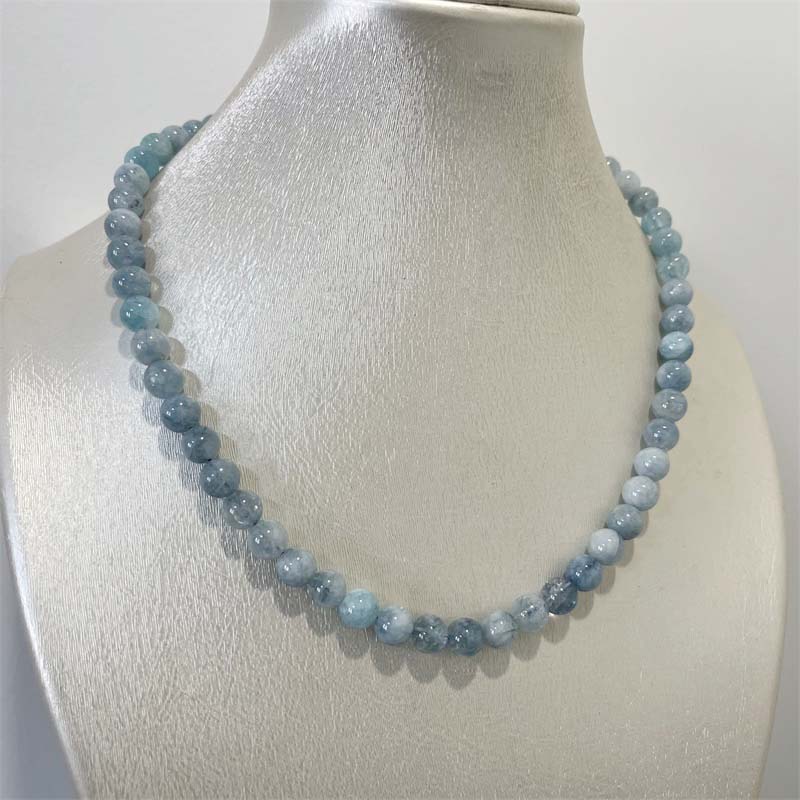8MM Aquamarine Jade Necklace B – Yoga Health & Fitness Centre recenzja i cena