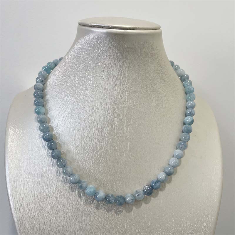 8MM Aquamarine Jade Necklace B – Yoga Health & Fitness Centre recenzja i cena